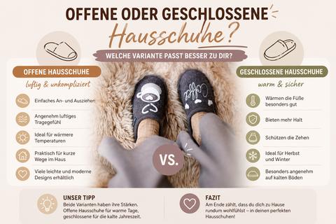 Offene oder geschlossene Hausschuhe?