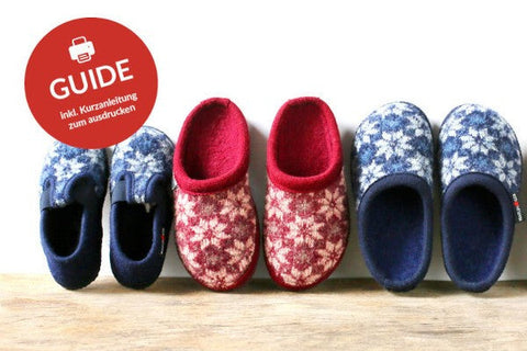 Filzschuhe stricken: Anleitung mit Größentabelle