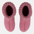 Haflinger Hüttenschuh Karlo in Rosa (Heather Rose) aus Schurwolle mit Kragen und Gummisohle Vogelperspektive