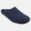 Haflinger Pantoffel Fundus in Blau (Jeans) aus Filz mit Gummisohle Seitenansicht