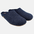 Haflinger Pantoffel Fundus in Blau (Jeans) aus Filz mit Gummisohle Seitenansicht