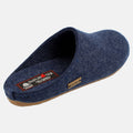 Haflinger Pantoffel Fundus in Blau (Jeans) aus Filz mit Gummisohle Seitenansicht