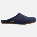 Haflinger Pantoffel Fundus in Blau (Jeans) aus Filz mit Gummisohle Seitenansicht
