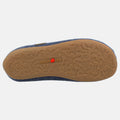 Haflinger Pantoffel Fundus in Blau (Jeans) aus Filz mit Gummisohle Sohlenansicht