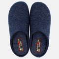 Haflinger Pantoffel Fundus in Blau (Jeans) aus Filz mit Gummisohle Vogelperspektive