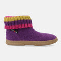 Haflinger Fidelius Jona in Violet (Viola) aus Walkstoff mit rutschfester Gummisohle Seitenansicht