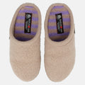 Haflinger Pantoffel Striped in Beige (Mandel) aus Walkstoff mit Filzsohle Vogelperspektive