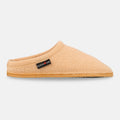 Haflinger Pantoffel Striped in Pfirsich (Peach) aus Walkstoff mit Filzsohle Seitenansicht