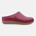 Haflinger Filzclog Skane in Rosa (Heather Rose) aus Filz mit Lederband und thermoplastische Gummisohle Seitenansicht 