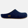 Haflinger Filzclog Michl in Blau (Jeans) aus Filz mit herausnehmbarem Fußbett Seitenansicht 