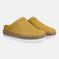 Haflinger Lederclog Travel Classic in Gelb (Braided Senf) aus Leder mit weichem Fußbett perfekt für drinnen und draußen Seitenansicht