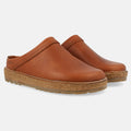 Haflinger Lederclog Travel Classic in Braun (Kaffeebraun) aus Leder mit weichem Fußbett perfekt für drinnen und draußen Seitenansicht