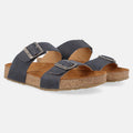 Haflinger Sandale Andrea in Blau (Country Marine) aus Leder mit Korkfußbett und verstellbaren Schnallen Seitenansicht