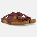 Haflinger Sandale Jack in Rot (Bordeaux) aus Leder mit Riemen Seitenansicht