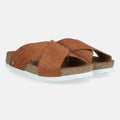 Haflinger Sandale Mio in Braun (Braided Caramel) aus Leder mit Riemen Seitenansicht