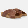 Haflinger Sandale Mio in Braun (Country Braun) aus Leder mit Riemen Seitenansicht