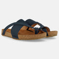 Haflinger Sandale Jack in Blau (Navy) aus Leder mit Riemen Seitenansicht