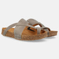 Haflinger Sandale Jack in Grau (Steingraumeliert) aus Leder mit Riemen Seitenansicht