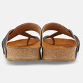 Haflinger Sandale Jack in Blau (Ocean) aus Leder mit Riemen Hinteransicht