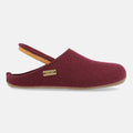 Haflinger Pantoffel Fundus in Rot (Bordeaux) aus Filz mit Gummisohle Seitenansicht