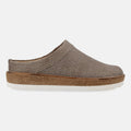 Haflinger Lederclog Travel Classic in Grau (Braided Perlgrau) aus Leder mit weichem Fußbett perfekt für drinnen und draußen Seitenansicht