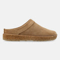 Haflinger Lederclog Travel Classic in Beige aus Leder mit weichem Fußbett perfekt für drinnen und draußen Seitenansicht