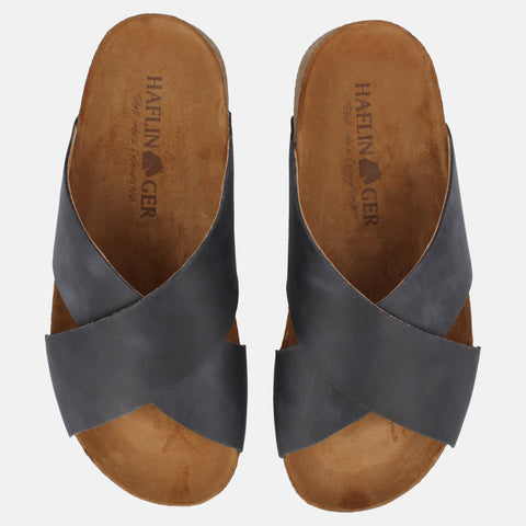 Haflinger Sandale Mio in Blau (Country Marine) aus Leder mit Riemen Vogelperspektive