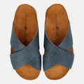 Haflinger Sandale Mio in Blau (Braided Marine) aus Leder mit Riemen Vogelperspektive