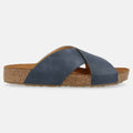Haflinger Sandale Mio in Blau (Navy) aus Leder mit Riemen Seitenansicht