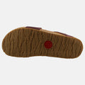 Haflinger Sandale Jack in Rot (Bordeaux) aus Leder mit Riemen Sohlenansicht