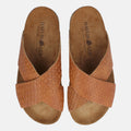Haflinger Sandale Mio in Braun (Braided Caramel) aus Leder mit Riemen Vogelperspektive