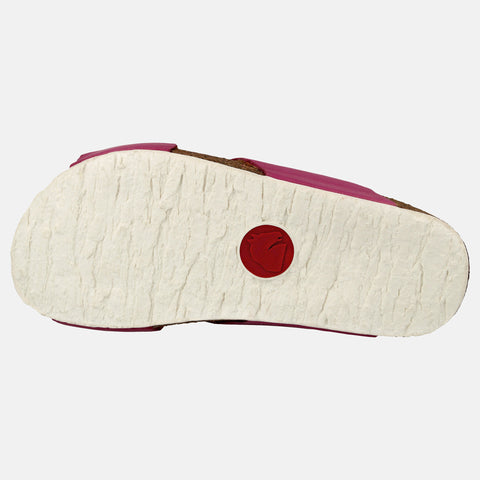 Haflinger Sandale Mio in Magenta aus Leder mit Riemen Sohlenansicht