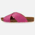 Haflinger Sandale Mio in Magenta aus Leder mit Riemen Seitenansicht