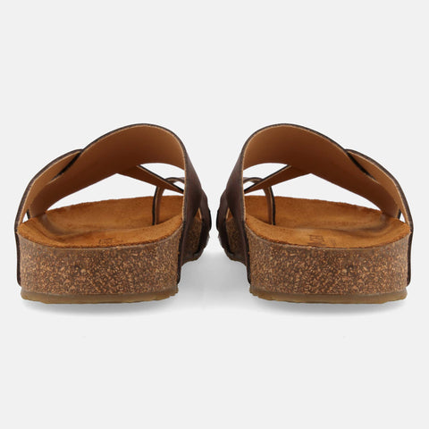 Haflinger Sandale Jack in Braun (mattes Braun) aus Leder mit Riemen Hinteransicht