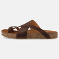 Haflinger Sandale Jack in Braun (mattes Braun) aus Leder mit Riemen Seitenansicht
