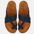 Haflinger Sandale Jack in Blau (Navy) aus Leder mit Riemen Vogelperspektive