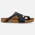 Haflinger Sandale Jack in Blau (Navy) aus Leder mit Riemen Seitenansicht