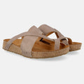 Haflinger Sandale Jack in Grau (Country Perlgrau) aus Leder mit Riemen Seitenansicht