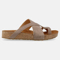 Haflinger Sandale Jack in Grau (Country Perlgrau) aus Leder mit Riemen Seitenansicht