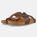 Haflinger Sandale Jack in Braun (Dunkelbraun) aus Leder mit Riemen Seitenansicht
